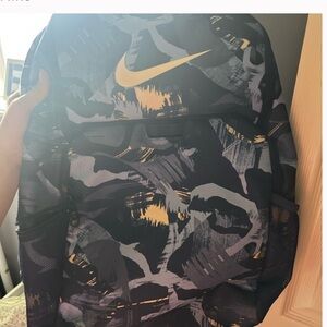 Nike Men's Camouflage Black and Gold Backpack